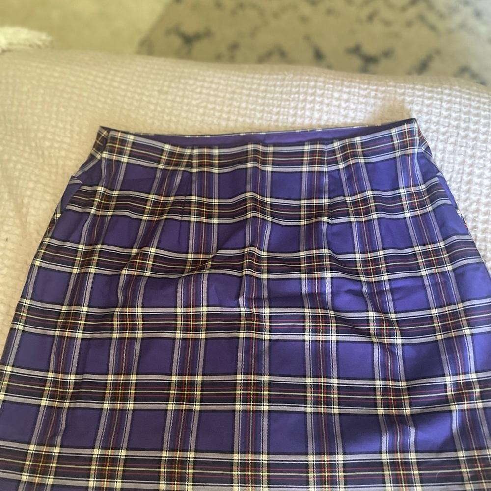 Express purple plaid mini size 12